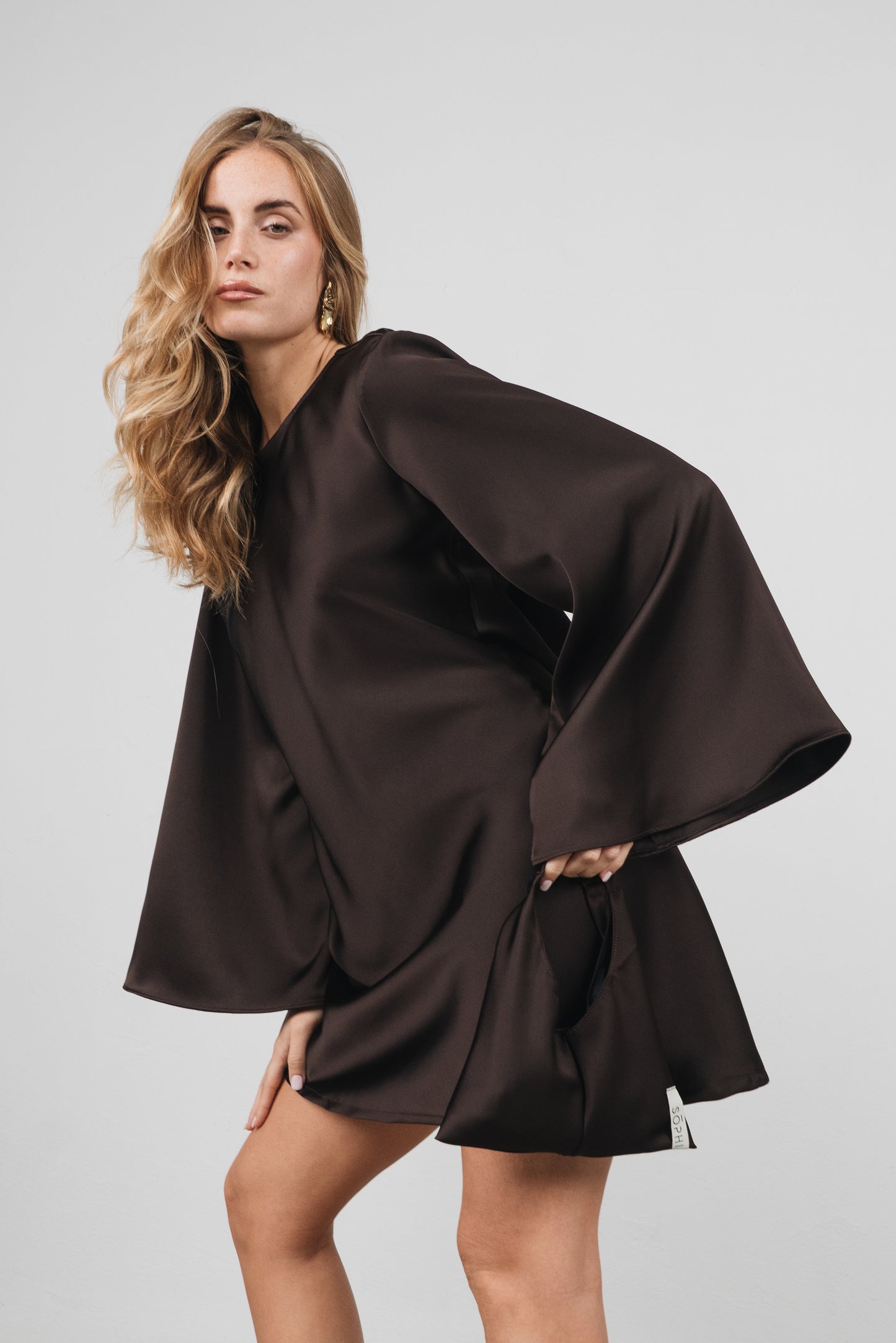 Peonia - Borsa in tessuto Marrone