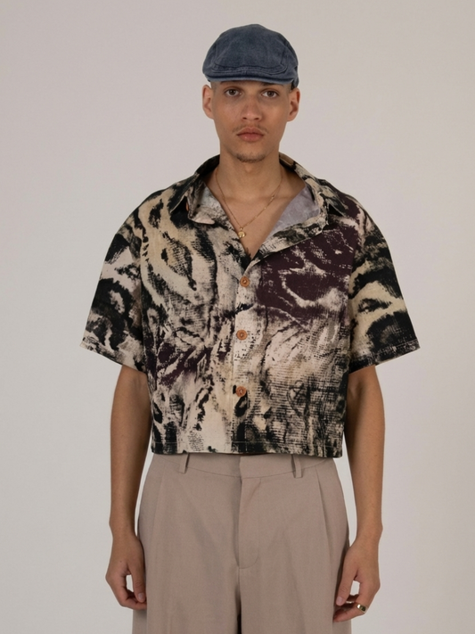 Talia 2.0 Violet swamp - Camicia fantasia in cotone uomo.