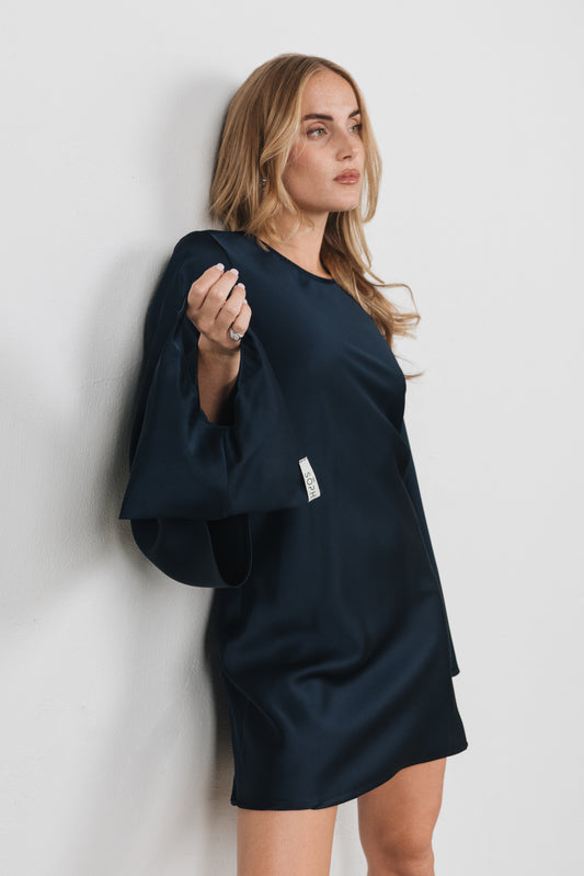 Peonia - Borsa in tessuto Blu