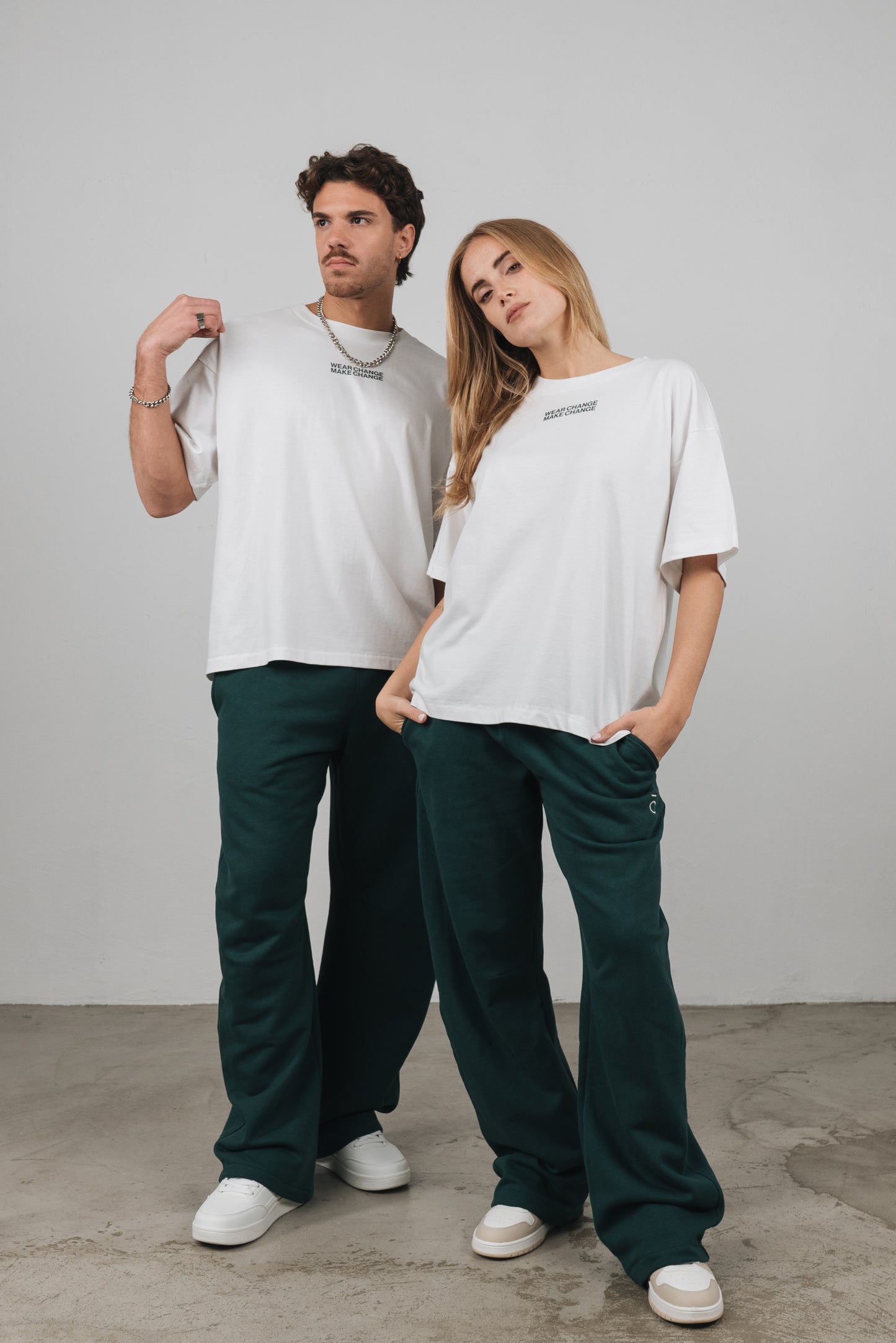 Sequoia - T-shirt Oversize Bianca e verde