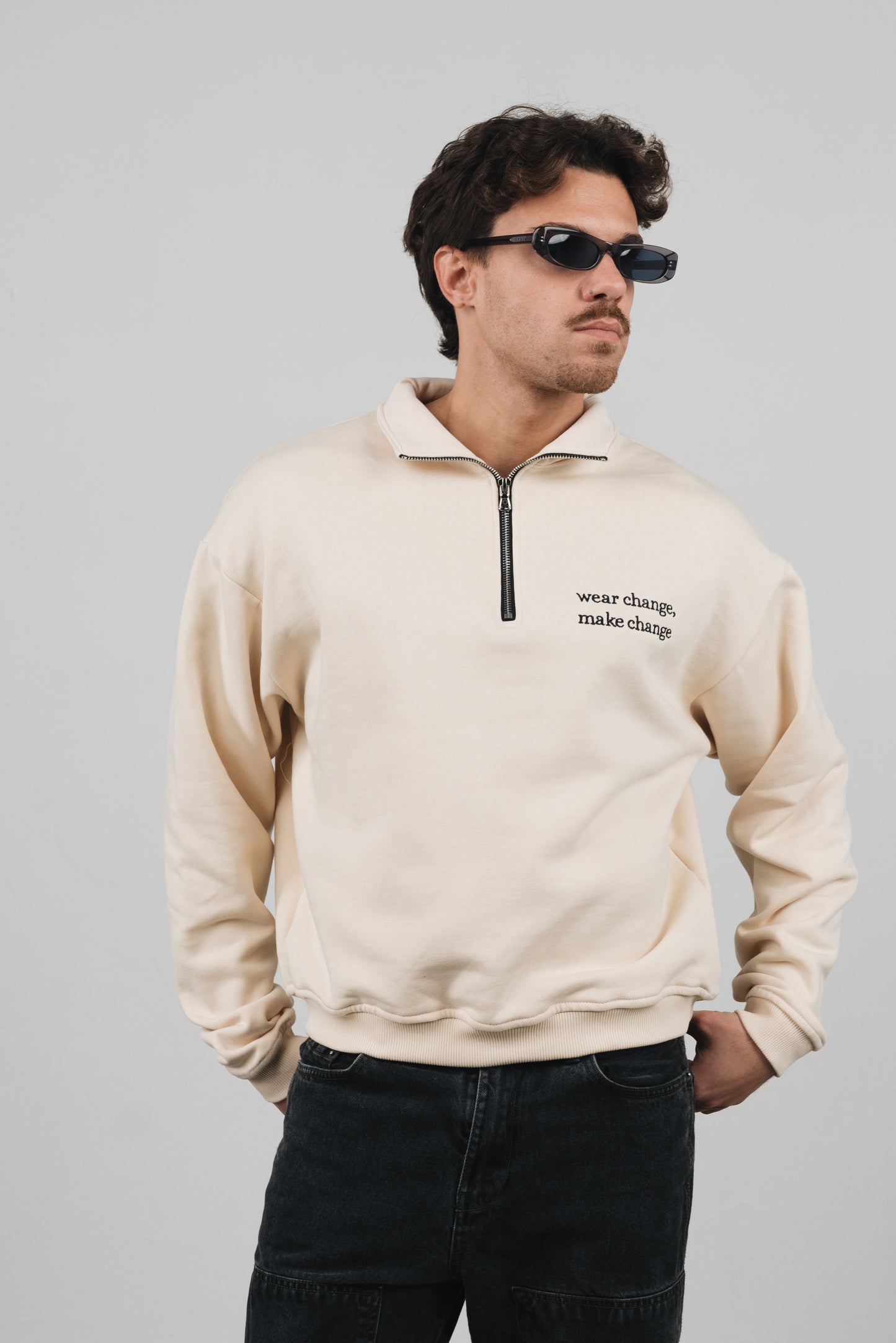 Timo - Sweatshirt Uomo Panna