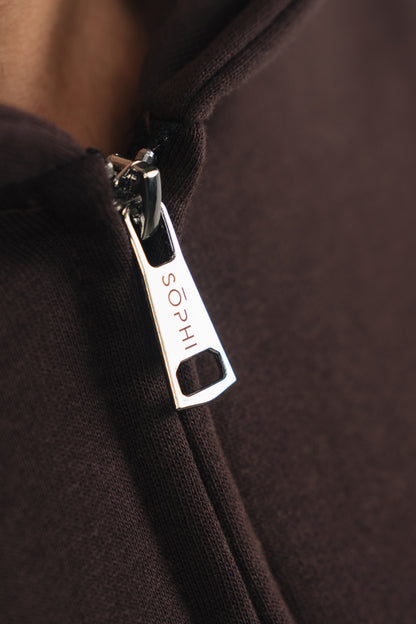 Tuia - Felpa con zip Unisex Marrone