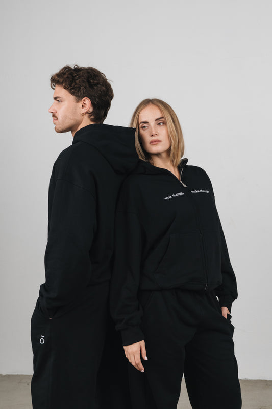 Tuia - Felpa con zip Unisex Nera