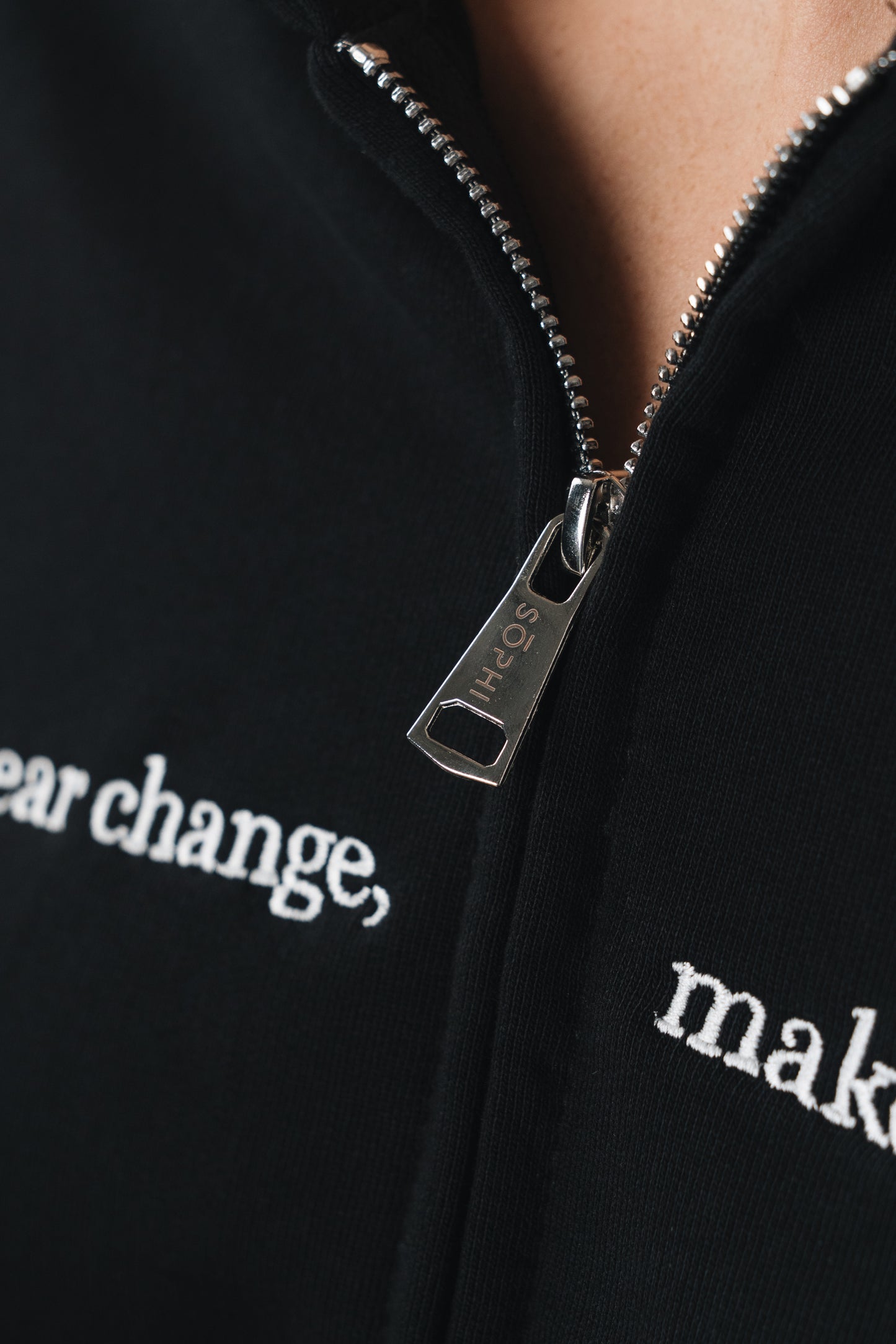 Tuia - Felpa con zip Unisex Nera